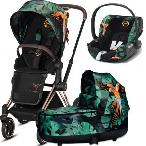 Cybex Priam III Birds of Paradise с автокреслом Cloud Z | 3-в-1 (Birds of Paradise на шасси Rosegold)