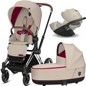 Cybex Priam III Ferrari с автокреслом Cloud Z | 3-в-1 (Silver Grey на шасси Chrome)