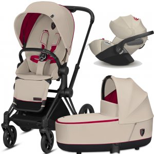 Cybex Priam III Ferrari с автокреслом Cloud Z | 3-в-1 (Silver Grey на шасси Matt Black)
