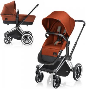 Cybex Priam Light | 2-в-1 (Autumn Gold на шасси All Terrain Chrome)