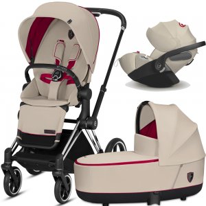 Cybex Priam III Ferrari с автокреслом Cloud Z | 3-в-1 (Silver Grey на шасси Chrome Black)