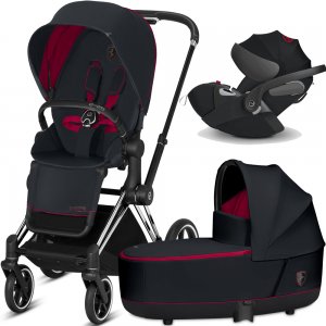 Cybex Priam III Ferrari с автокреслом Cloud Z | 3-в-1 (Victory Black на шасси Chrome Black)