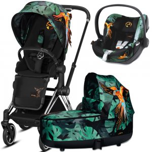 Cybex Priam III Birds of Paradise с автокреслом Cloud Z | 3-в-1 (Birds of Paradise на шасси Chrome Black)