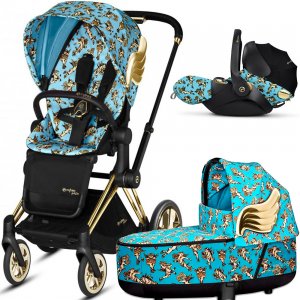 Cybex Priam III Jeremy Scott Cherubs с автокреслом Cloud Q | 3-в-1 (FE JS Cherubs Blue)