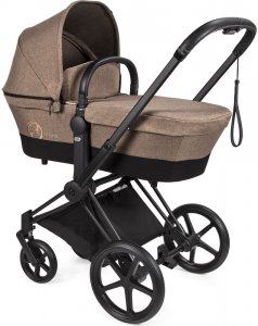 Cybex Priam III для новорожденных со спальным блоком LUX (Cashmere Beige на шасси Matt Black 2019)
