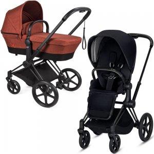 Cybex Priam III со спальным блоком LUX | 2-в-1 (Autumn Gold | Premium Black на шасси Matt Black 2019)