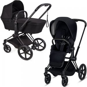 Cybex Priam III со спальным блоком LUX | 2-в-1 (Stardust Black | Premium Black на шасси Matt Black 2019)