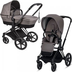 Cybex Priam III со спальным блоком LUX | 2-в-1 (Manhattan Grey | Manhattan Grey на шасси Matt Black 2019)