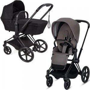 Cybex Priam III со спальным блоком LUX | 2-в-1 (Stardust Black | Manhattan Grey на шасси Matt Black 2019)