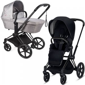 Cybex Priam III со спальным блоком LUX | 2-в-1 (FE Koi | Premium Black на шасси Matt Black 2019)
