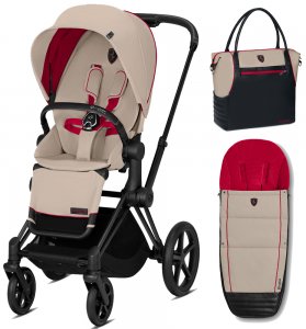 Cybex Priam III Ferrari (Silver Grey на шасси Matt Black + Накидка и сумка)