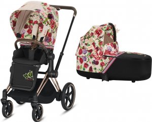 Cybex Priam III Spring Blossom | 2-в-1 (Spring Blossom Light на шасси Rosegold)