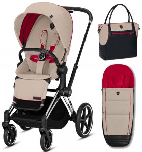 Cybex Priam III Ferrari (Silver Grey на шасси Chrome Black + Накидка и сумка)