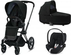 Cybex Priam III с автокреслом Cloud Z | 3-в-1 (Deep Black на шасси Matt Black)