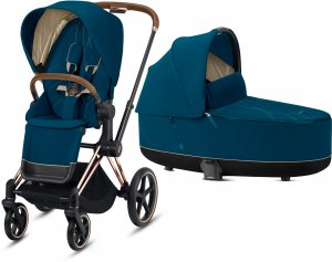 Cybex Priam III | 2-в-1 (Mountain Blue на шасси III Rosegold)
