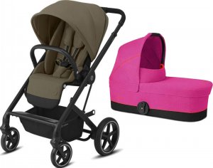 Cybex Balios S | 2-в-1 (LUX Classic Beige на шасси Black (с дождевиком) | Passion Pink)