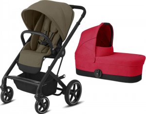 Cybex Balios S | 2-в-1 (LUX Classic Beige на шасси Black (с дождевиком) | Rebel Red)
