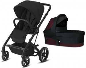 Cybex Balios S LUX | 2-в-1 (Deep Black на шасси Black (с дождевиком) | FE Ferrari Victory Black)