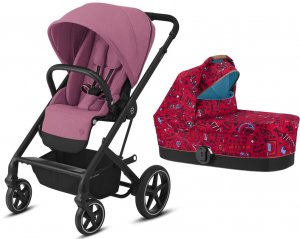 Cybex Balios S | 2-в-1 (LUX Magnolia Pink на шасси Black (с дождевиком) | FE LOVE)