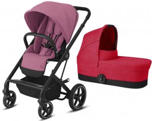 Cybex Balios S | 2-в-1 (LUX Magnolia Pink на шасси Black (с дождевиком) | Rebel Red)