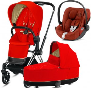 Cybex Priam III с автокреслом Cloud Z | 3-в-1 (Autumn Gold на шасси III Chrome Black (Cloud Plus))