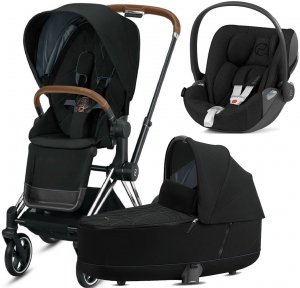 Cybex Priam III с автокреслом Cloud Z | 3-в-1 (Deep Black на шасси Chrome (Cloud Plus))