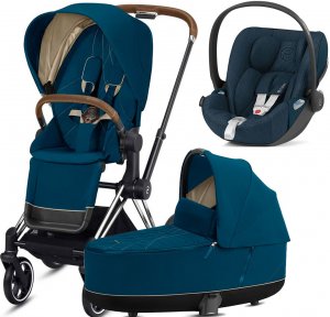 Cybex Priam III с автокреслом Cloud Z | 3-в-1 (Mountain Blue на шасси Chrome (Cloud Plus))