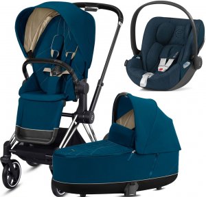 Cybex Priam III с автокреслом Cloud Z | 3-в-1 (Mountain Blue на шасси Chrome Black (Cloud Plus))