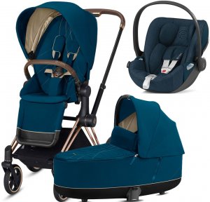Cybex Priam III с автокреслом Cloud Z | 3-в-1 (Mountain Blue на шасси Rosegold (Cloud Plus))