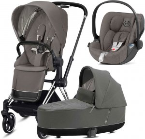 Cybex Priam III с автокреслом Cloud Z | 3-в-1 (Soho Grey на шасси Chrome Black (Cloud Plus))