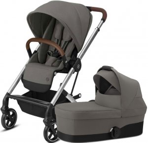 Cybex Balios S LUX | 2-в-1 (Soho Grey на шасси Silver (с дождевиком прогулочного блока))