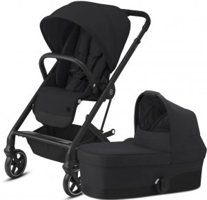 Cybex Balios S LUX | 2-в-1 (Deep Black на шасси Black (с дождевиком прогулочного блока))