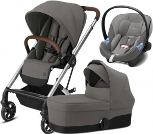 Cybex Balios S с автокреслом Aton M i-size | 3-в-1 (LUX Soho Grey на шасси Silver)