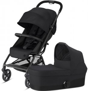 Cybex Eezy S+ 2 | 2-в-1 (Deep Black на шасси Black с дождевиком и бампером)