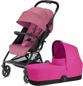 Cybex Eezy S+ 2 | 2-в-1 (Magnolia Pink на шасси Black с дождевиком и бампером | Passion Pink)