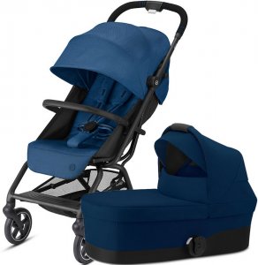 Cybex Eezy S+ 2 | 2-в-1 (Navy Blue на шасси Black с дождевиком и бампером)