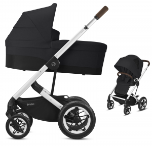 Cybex Talos S LUX | 2-в-1 (Deep Black на шасси Silver с дождевиками)